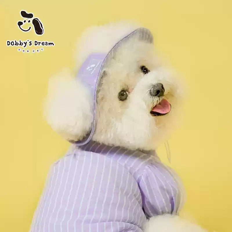2026 New Puppy And Kitten Beautiful Spring And Summer Universal Miu Series High-End Contrasting Striped Shirt