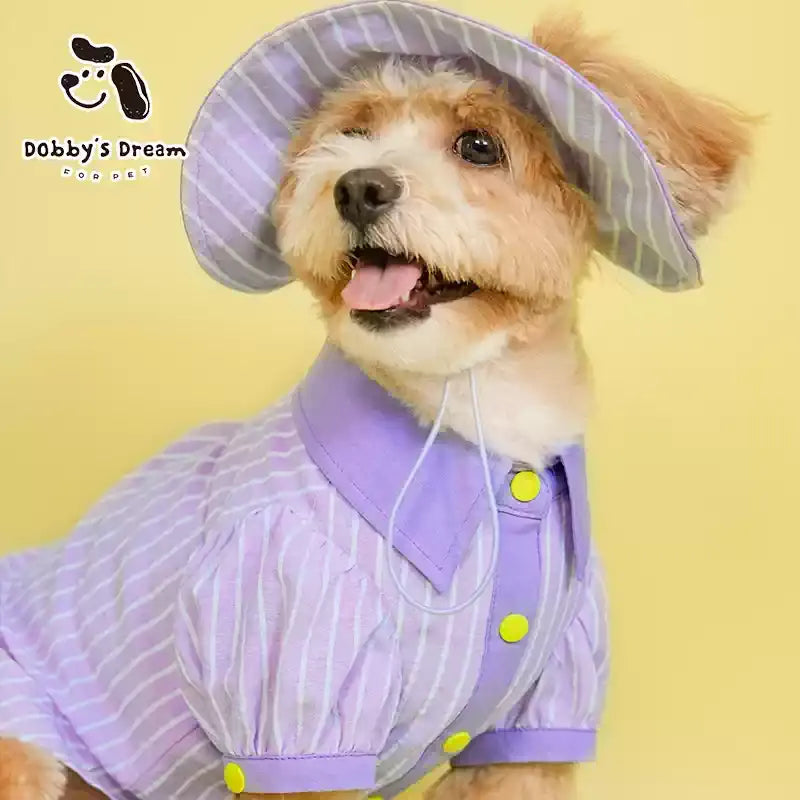2026 New Puppy And Kitten Beautiful Spring And Summer Universal Miu Series High-End Contrasting Striped Shirt