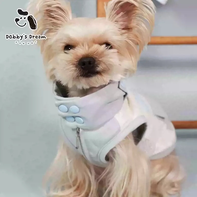 2026 Spring Summer New Dog Thin Cool Handsome Traction Hole Insect proof Clothing