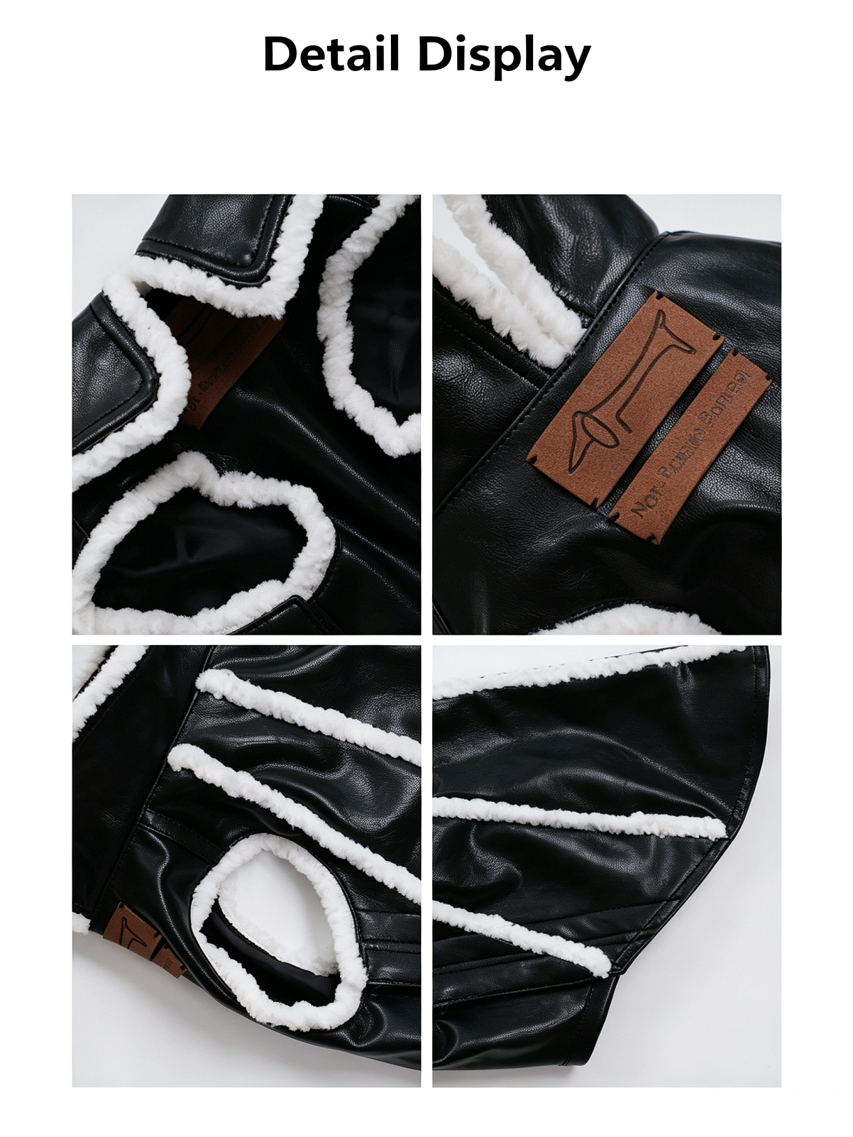 Pilot-Style Pet Pu Leather Jacket