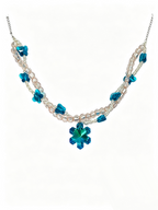 Blue Mermaid Princess Pet Necklace