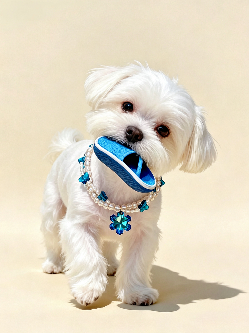 Blue Mermaid Princess Pet Necklace