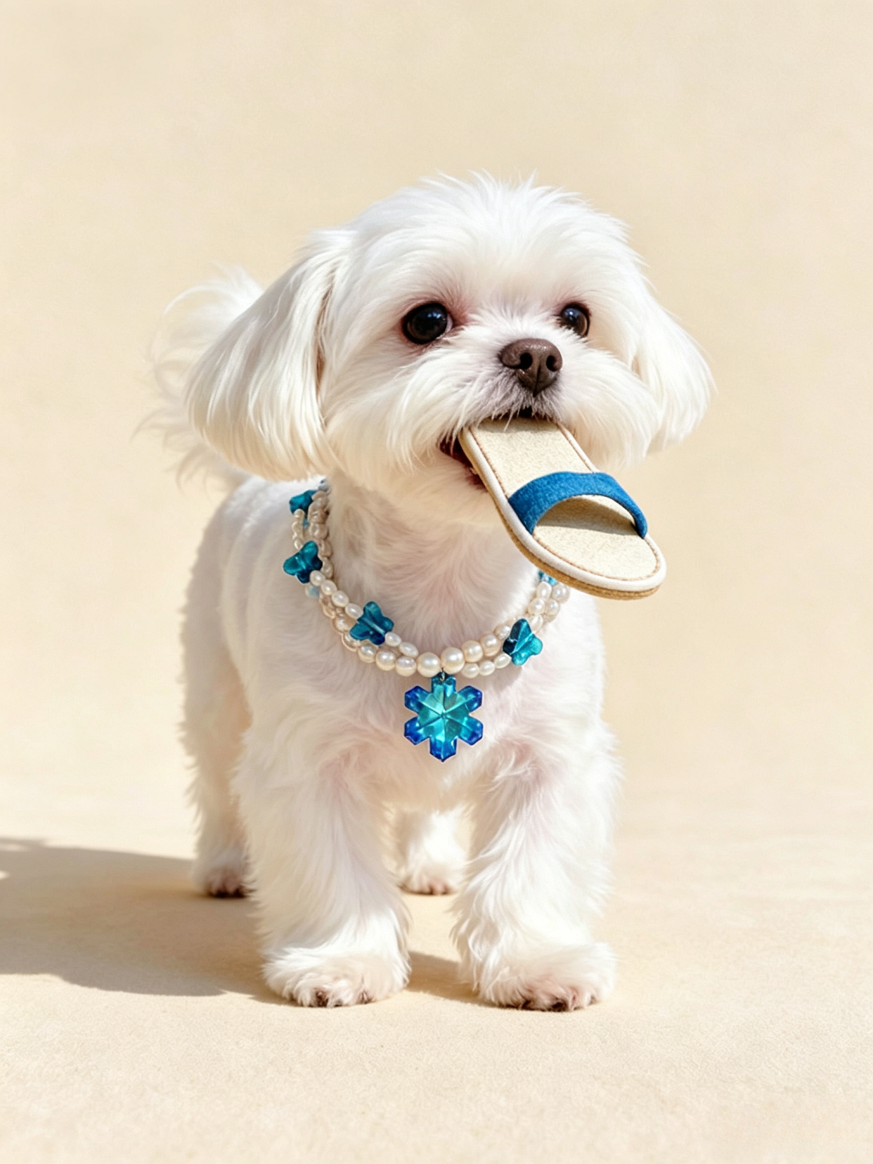 Blue Mermaid Princess Pet Necklace