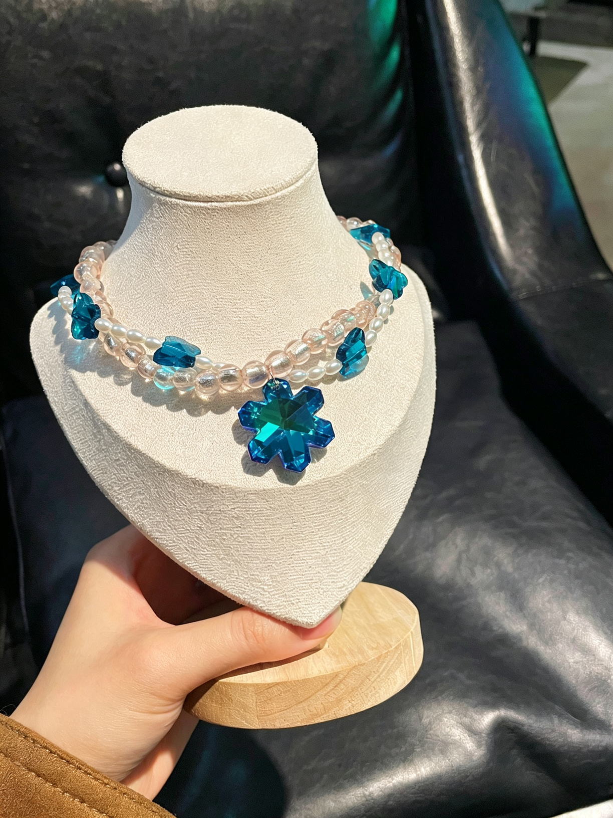 Blue Mermaid Princess Pet Necklace