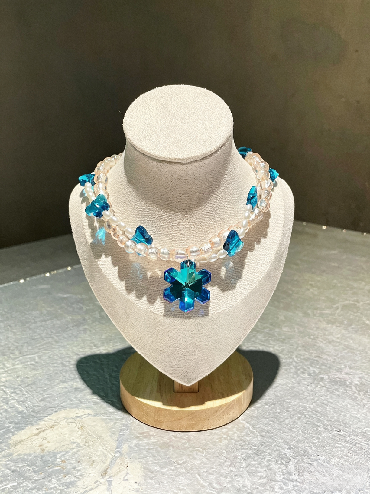 Blue Mermaid Princess Pet Necklace