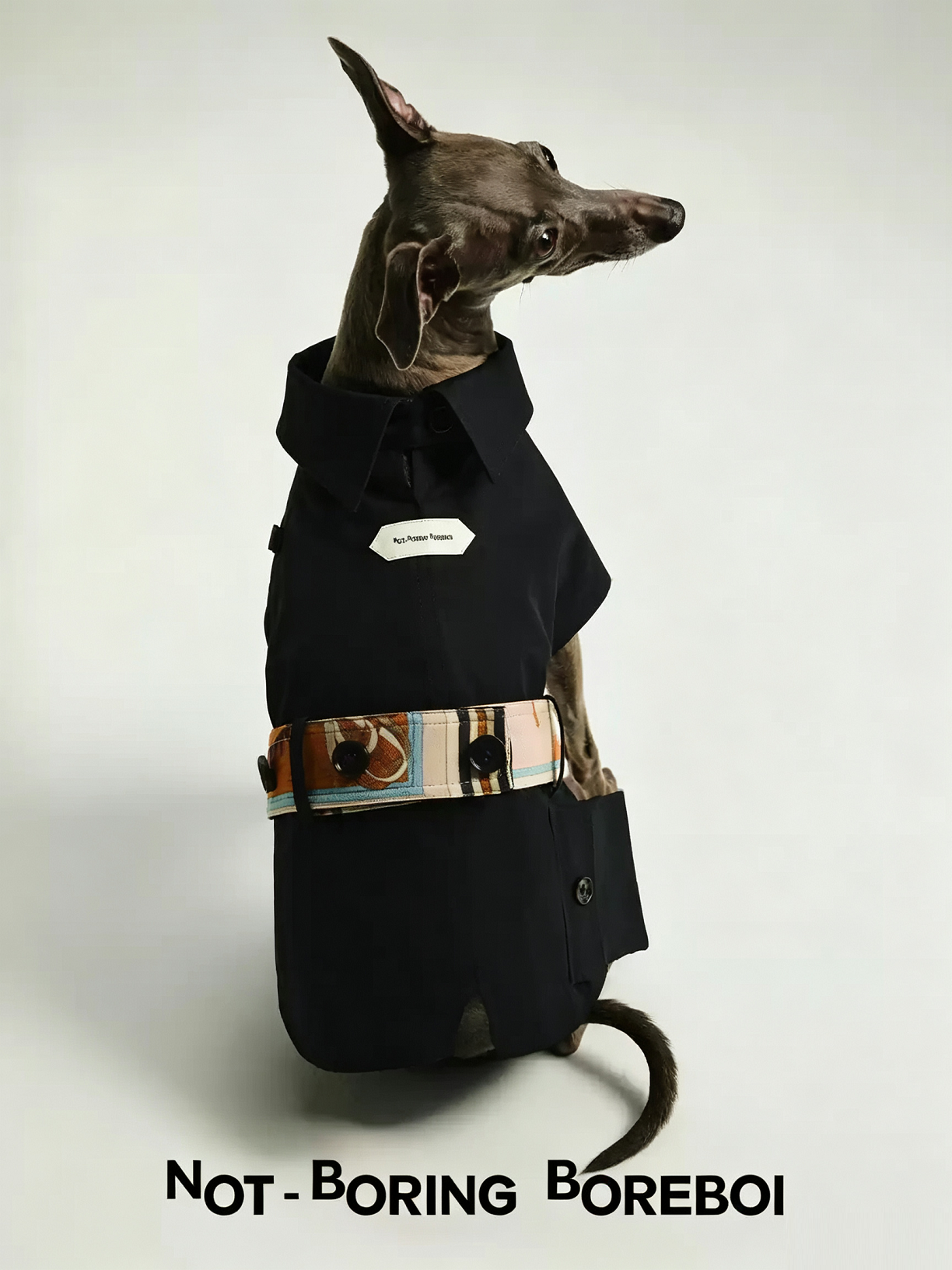 Color-Blocked Belted Pet Trench Coat