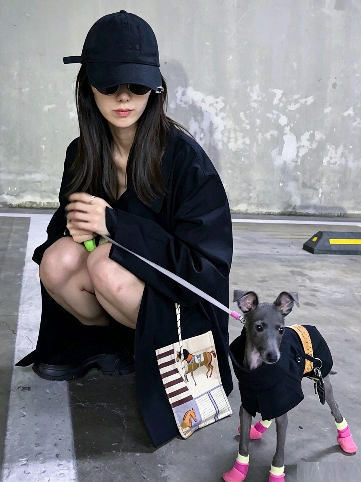 Color-Blocked Belted Pet Trench Coat