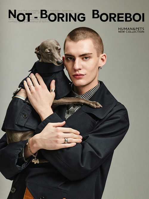 Color-Blocked Belted Pet Trench Coat