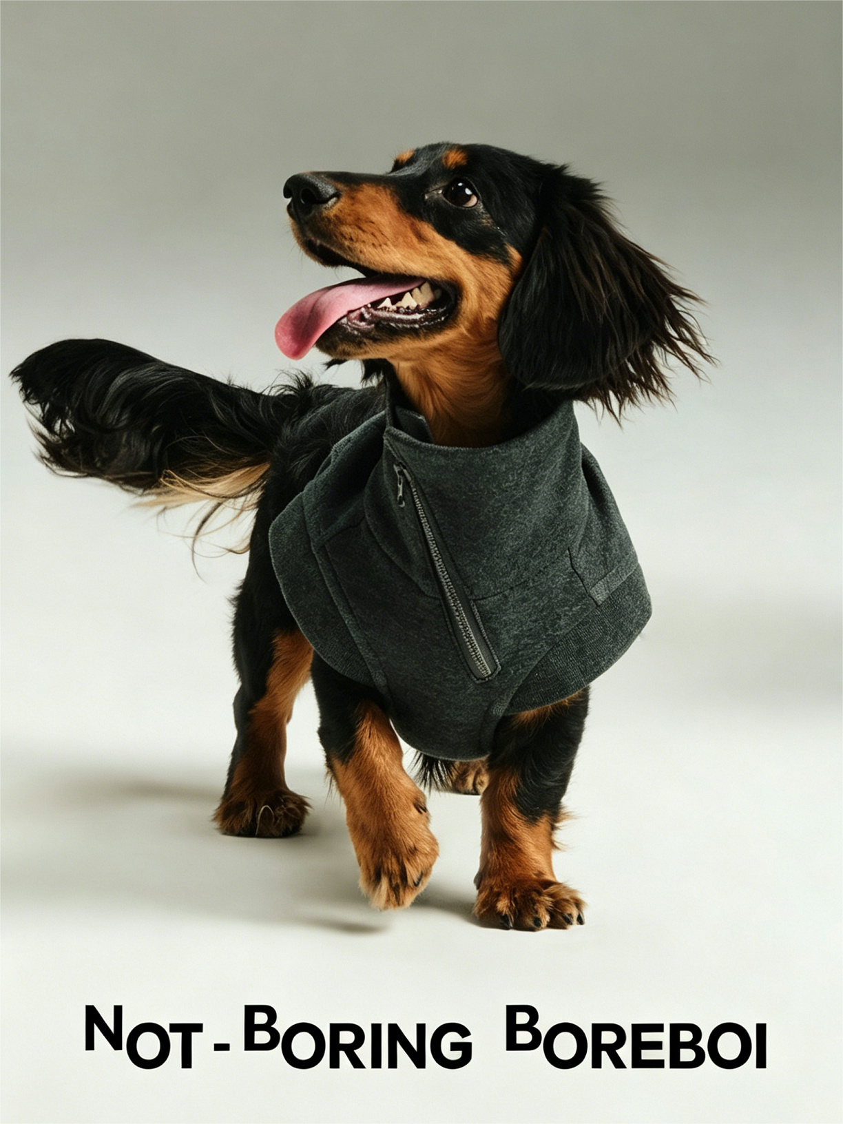 Color-blocked Lyocell turtleneck half-zip pet sweatshirt