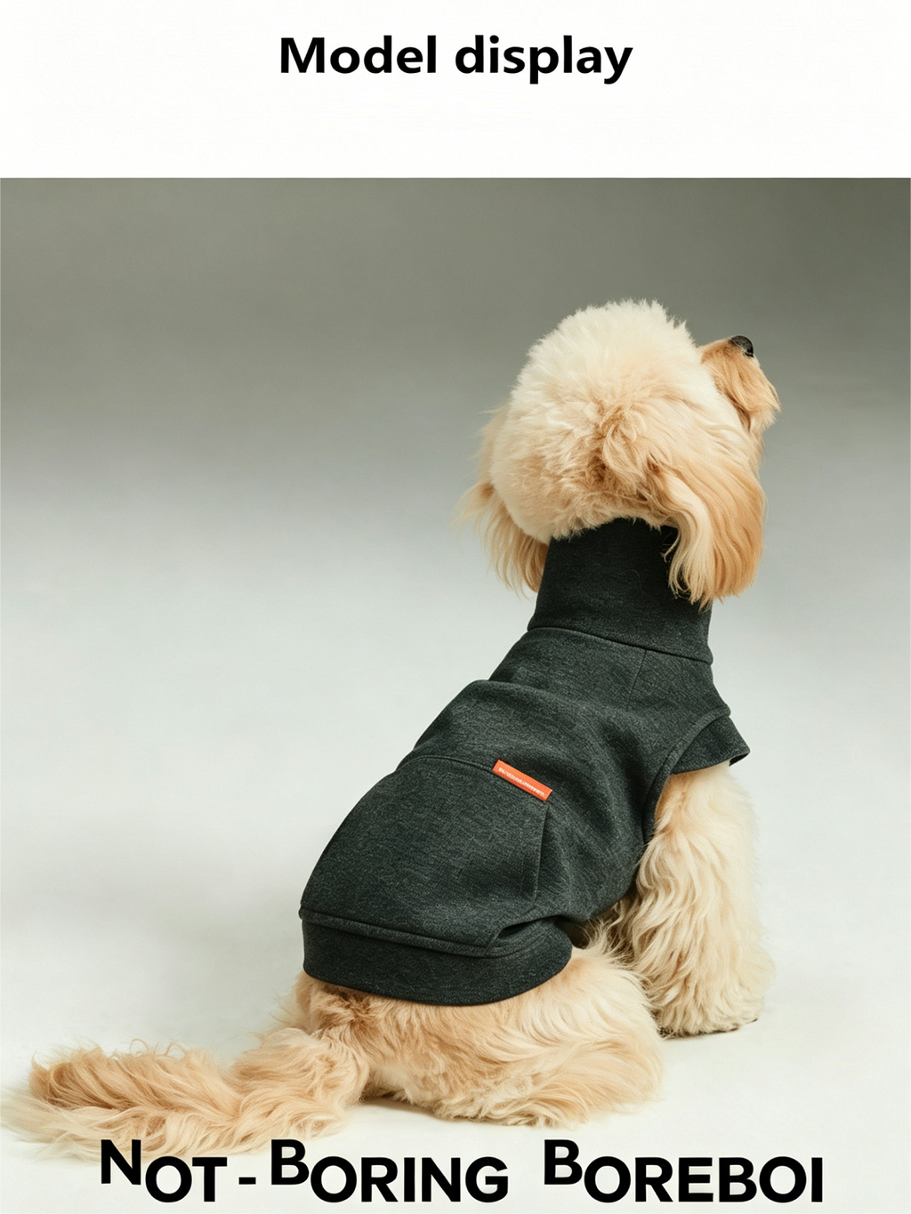 Color-blocked Lyocell turtleneck half-zip pet sweatshirt