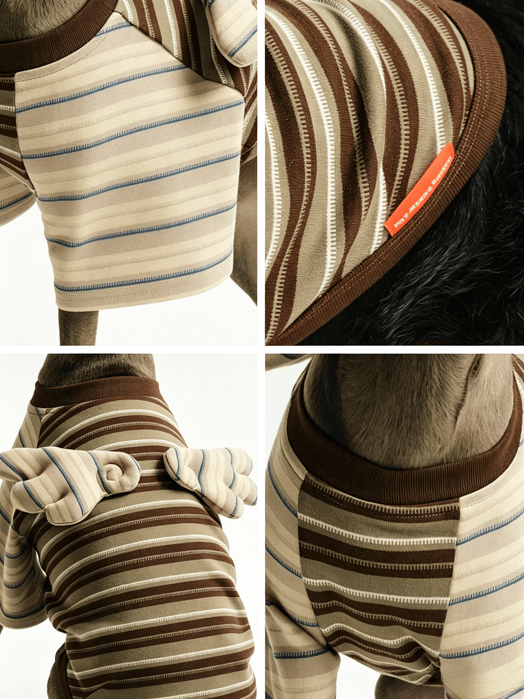 Contrast Stripe Small Wings Pet T-Shirt