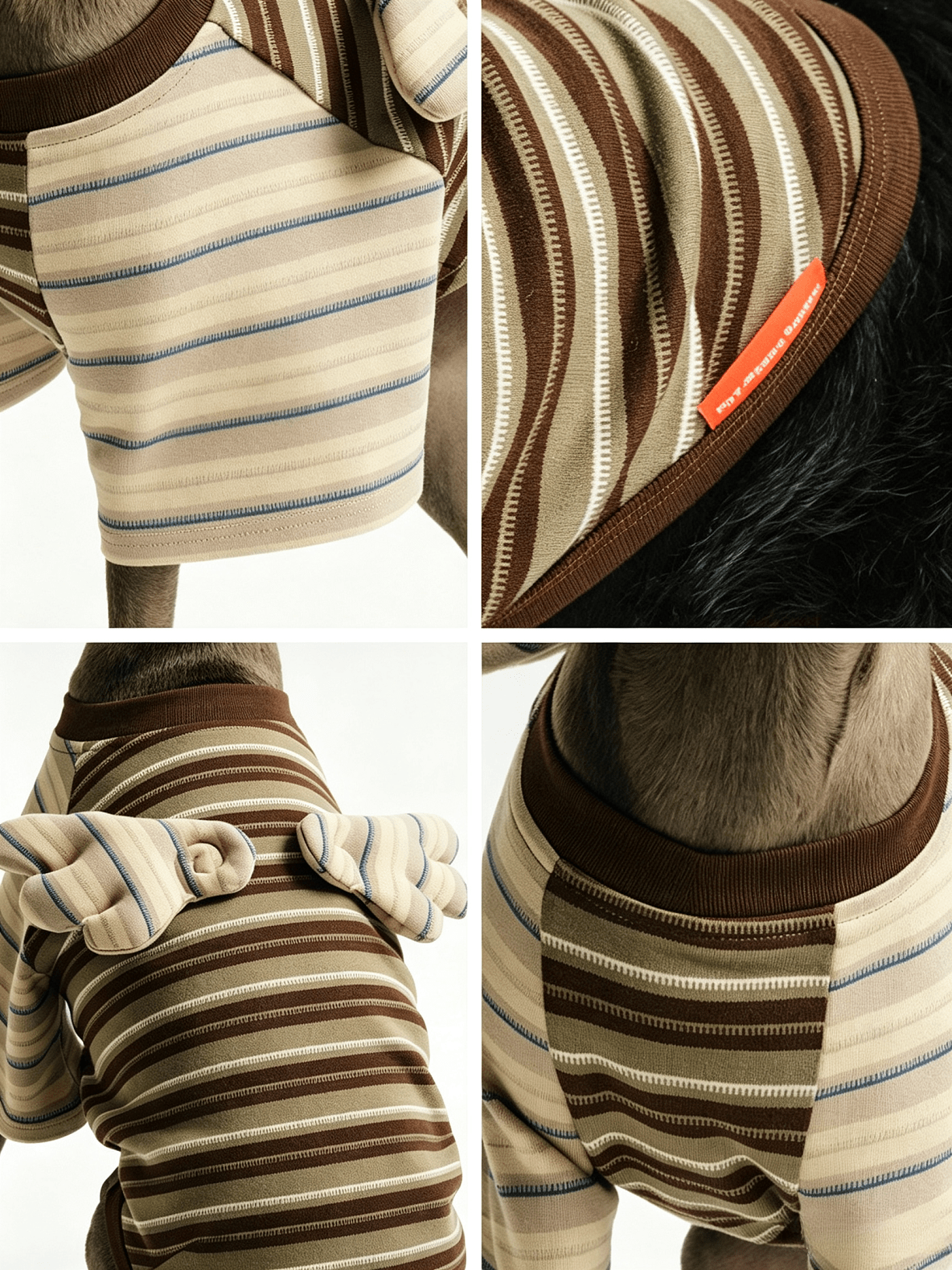Contrast Stripe Small Wings Pet T-Shirt
