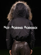 Cropped hooded down jacket