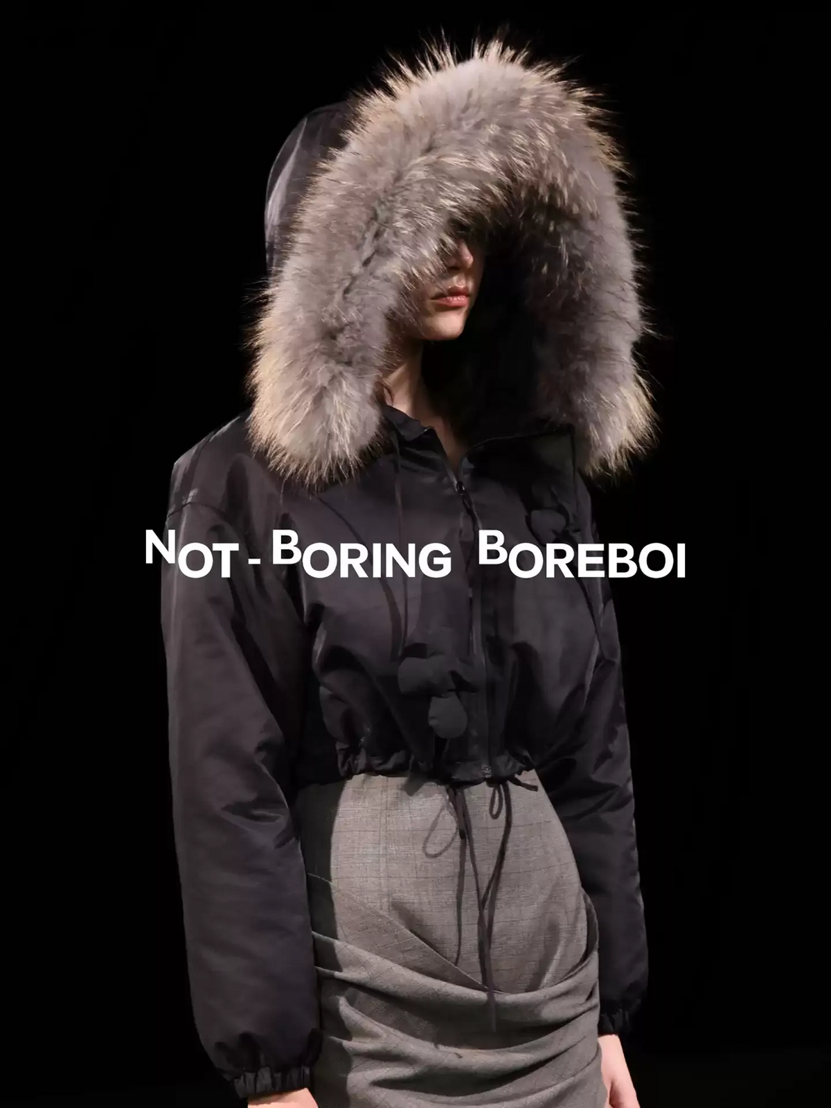 Cropped hooded down jacket