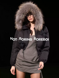 Cropped hooded down jacket