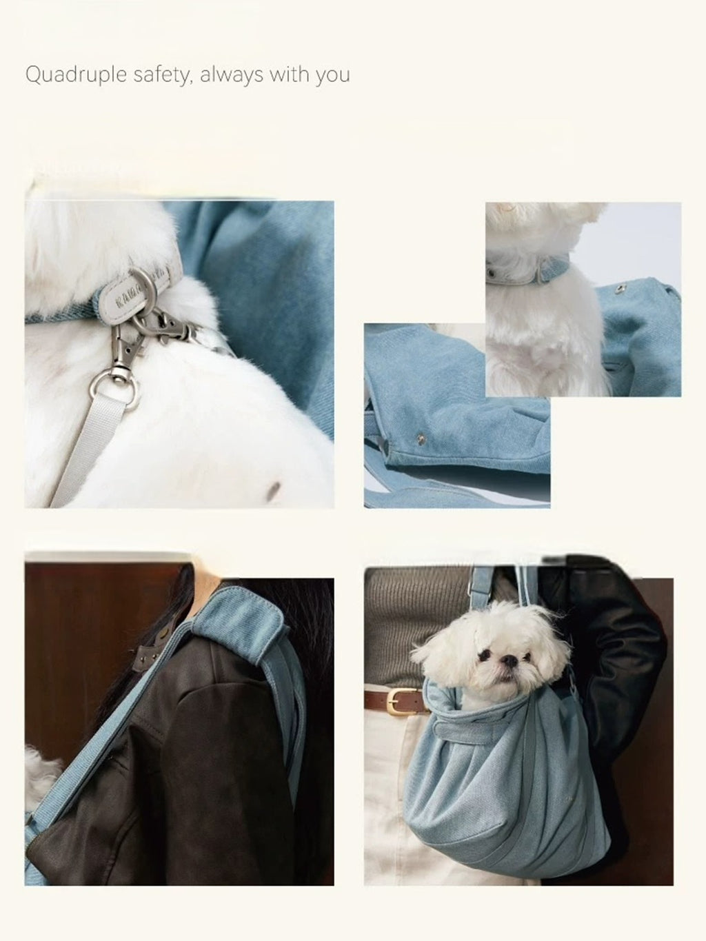 Denim Crossbody Pet Carrier Bag