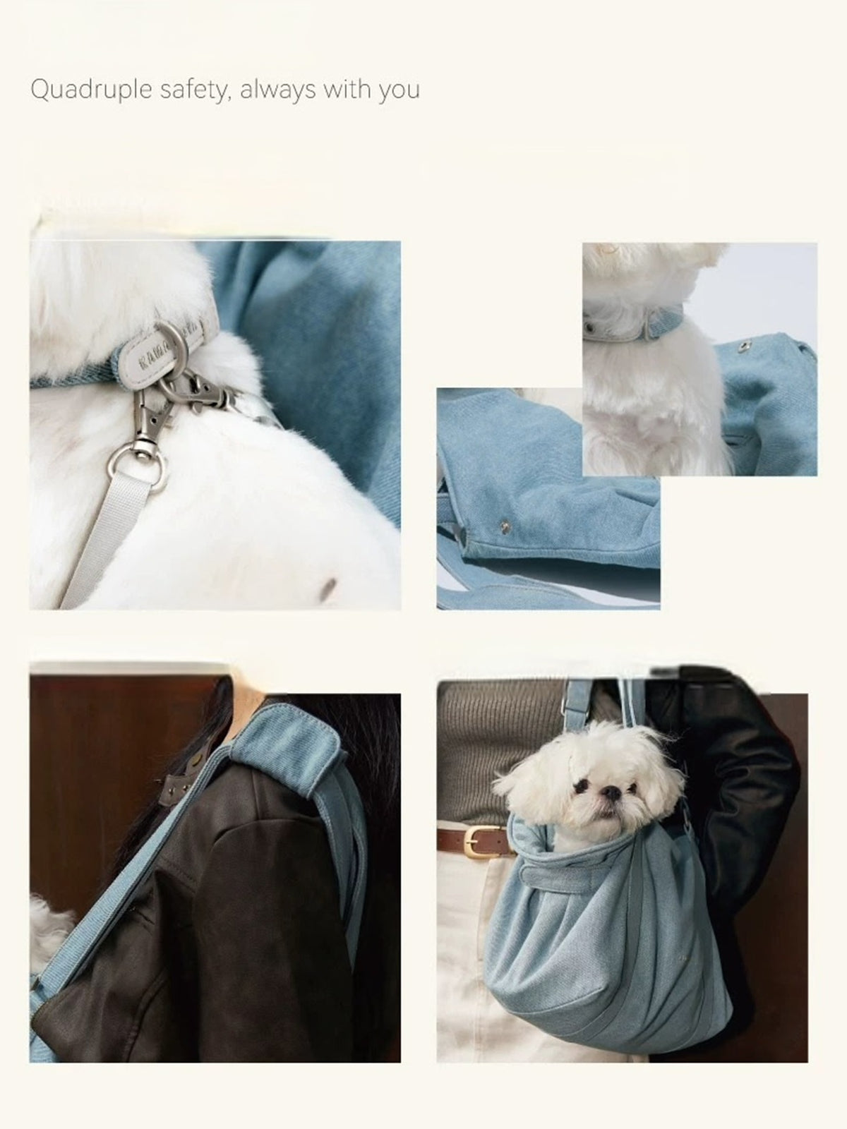 Denim Crossbody Pet Carrier Bag