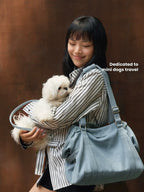 Denim Crossbody Pet Carrier Bag