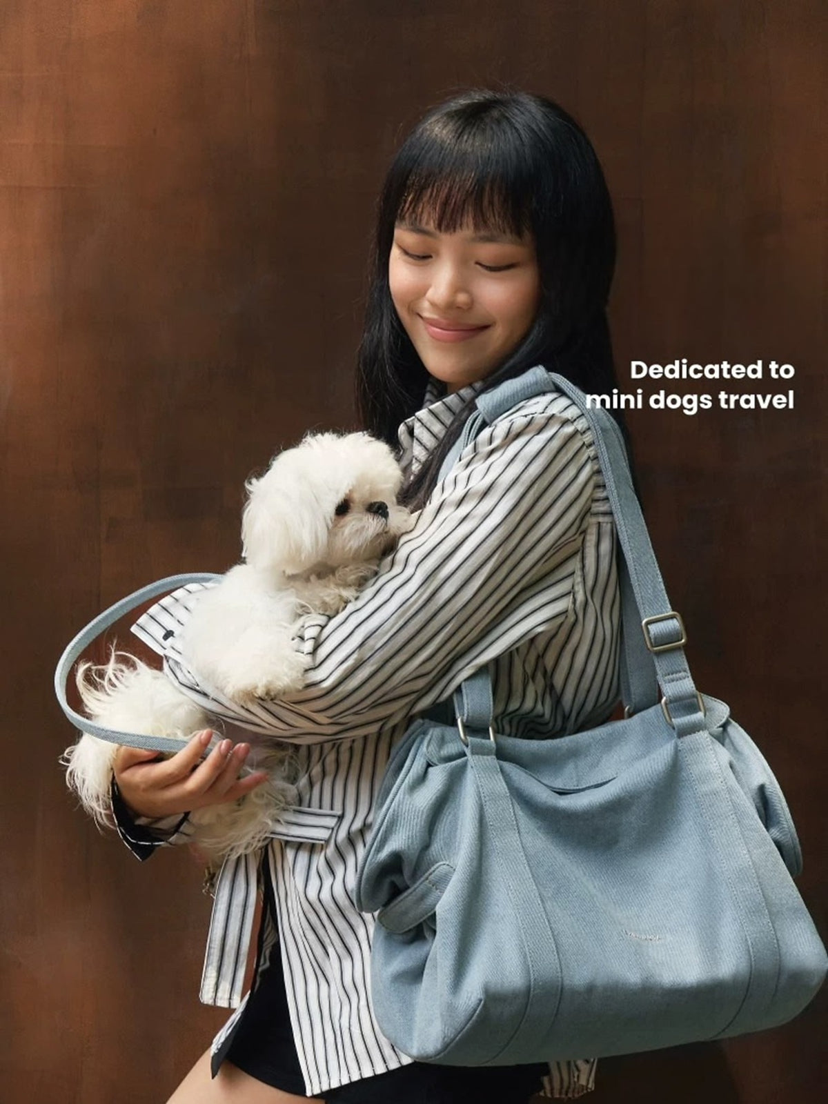 Denim Crossbody Pet Carrier Bag