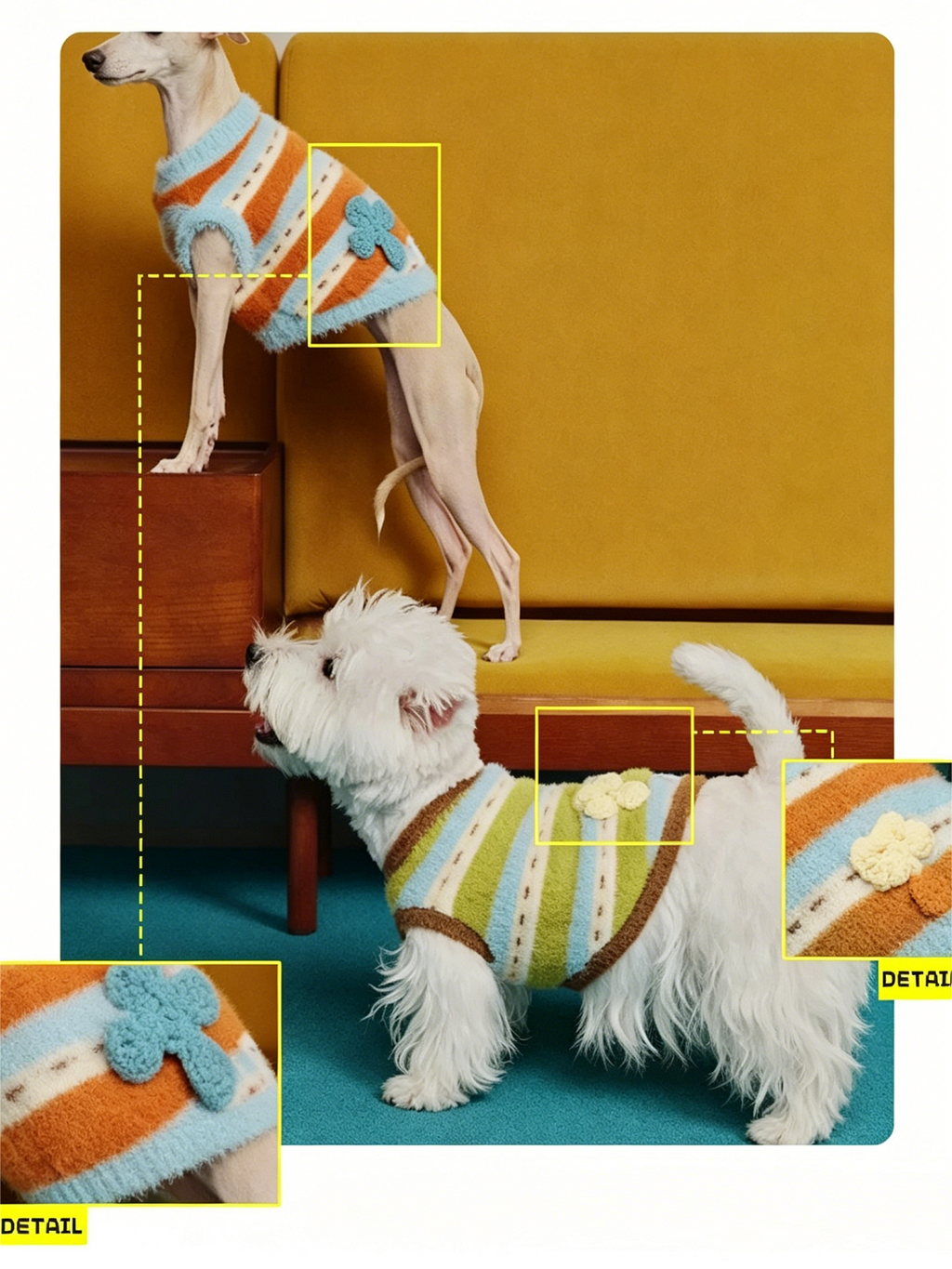 Dog Cross-Knit Striped Warm Clothes