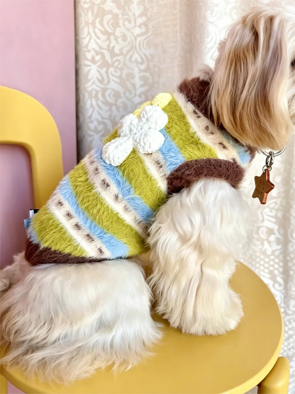 Dog Cross-Knit Striped Warm Clothes