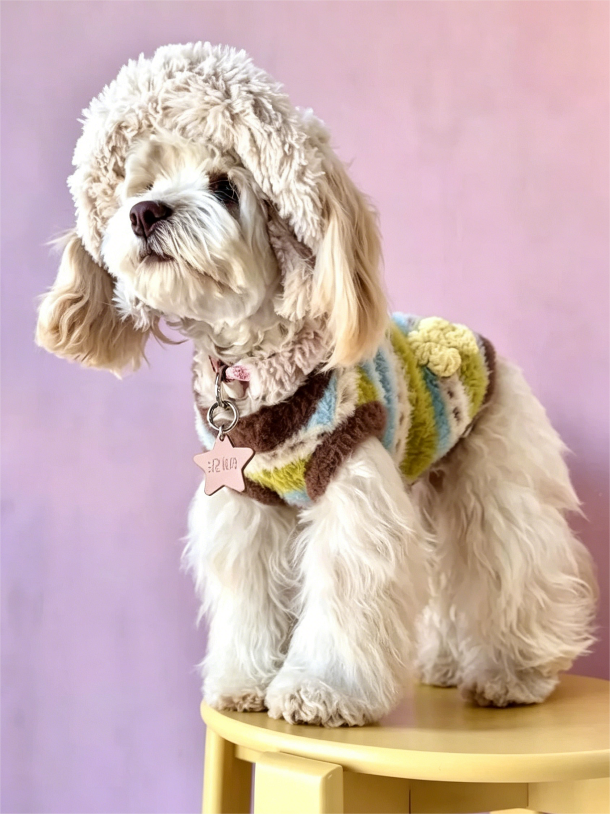Dog Cross-Knit Striped Warm Clothes