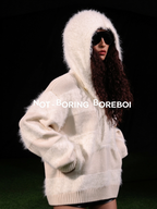 Dual-Yarn Hooded Knit