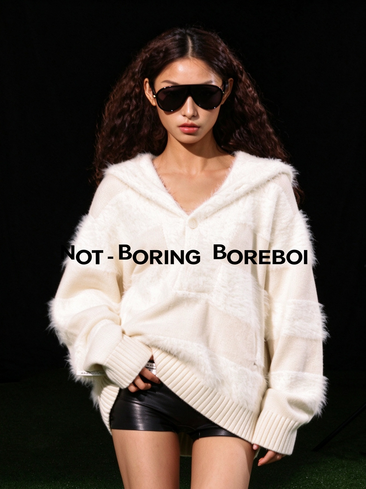 Dual-Yarn Hooded Knit