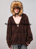 Dual-Yarn Hooded Knit