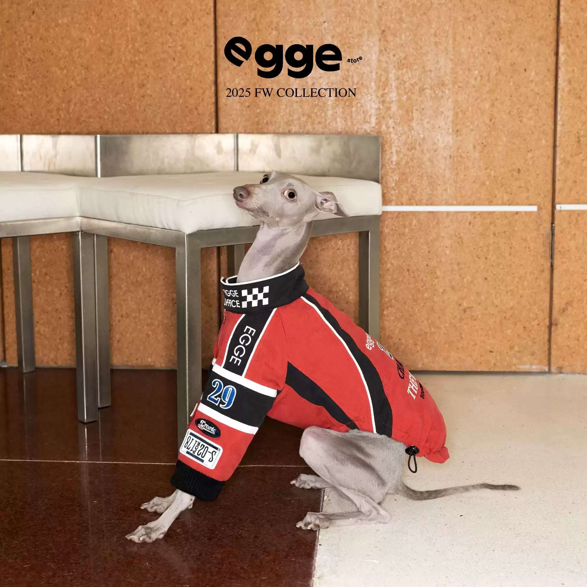 Egge 4W Needle Embroidery Autumn and Winter Heavy-Duty Dog Racing Suit with Quilted and Vintage Style