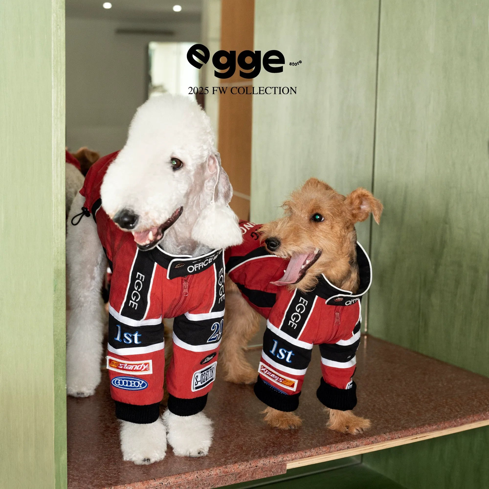 Egge 4W Needle Embroidery Autumn and Winter Heavy-Duty Dog Racing Suit with Quilted and Vintage Style