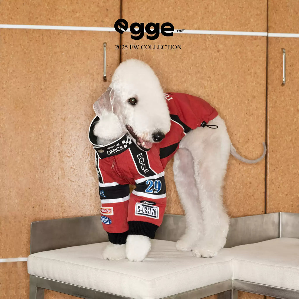 Egge 4W Needle Embroidery Autumn and Winter Heavy-Duty Dog Racing Suit with Quilted and Vintage Style
