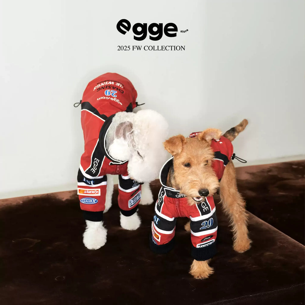 Egge 4W Needle Embroidery Autumn and Winter Heavy-Duty Dog Racing Suit with Quilted and Vintage Style