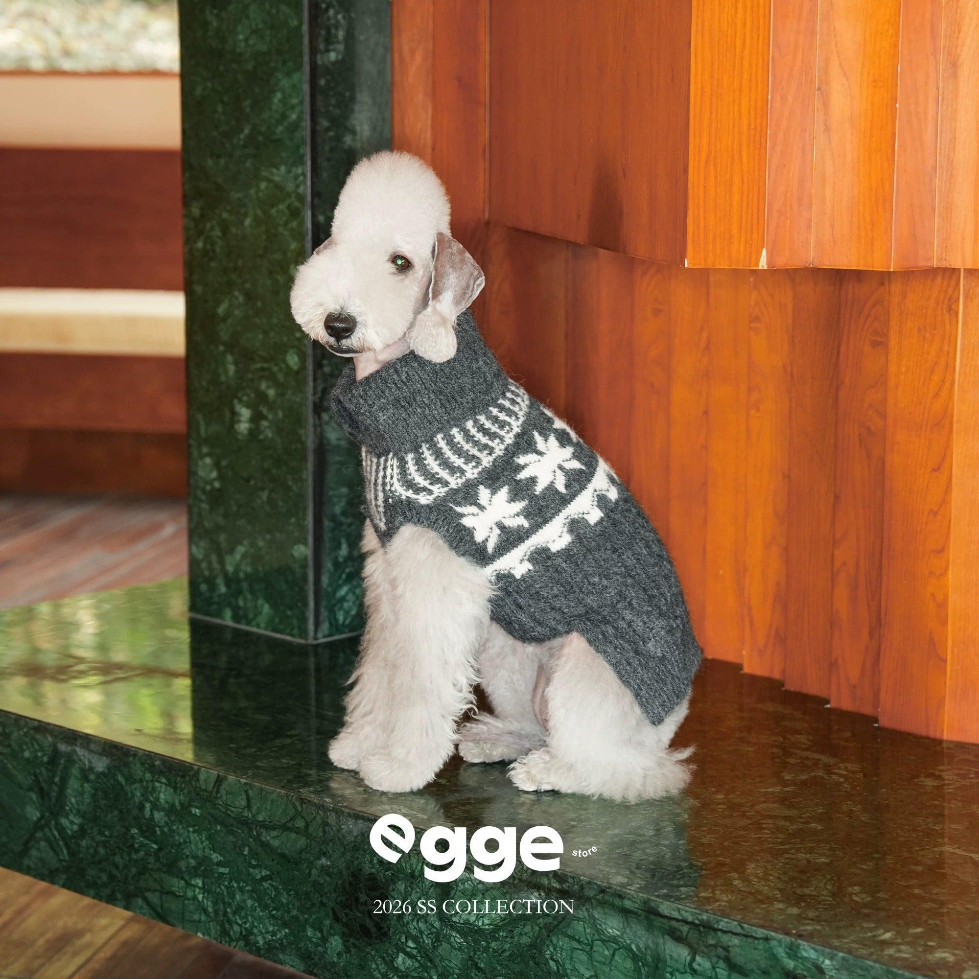 Egge Dog Nordic Vintage Jacquard Turtleneck Sweater