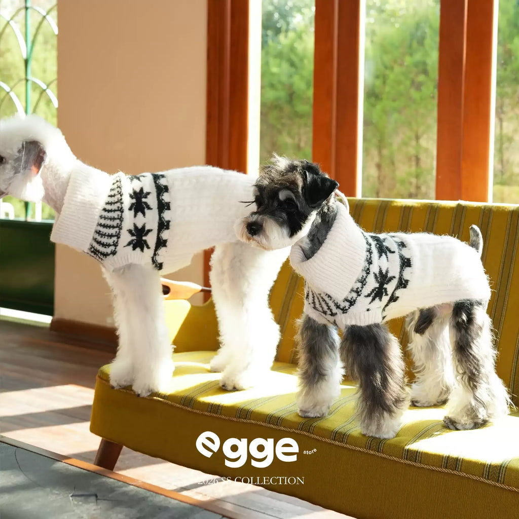 Egge Dog Nordic Vintage Jacquard Turtleneck Sweater