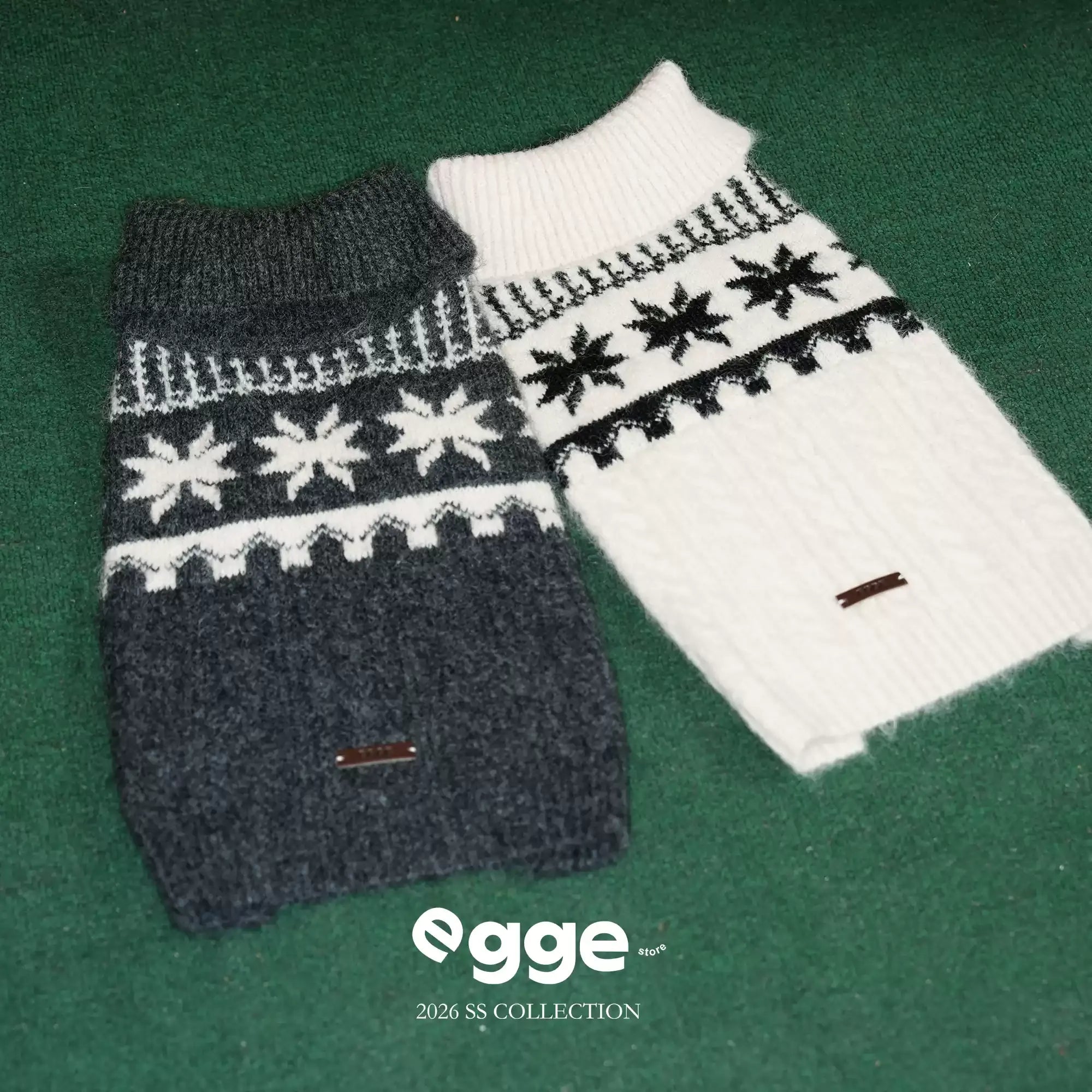 Egge Dog Nordic Vintage Jacquard Turtleneck Sweater