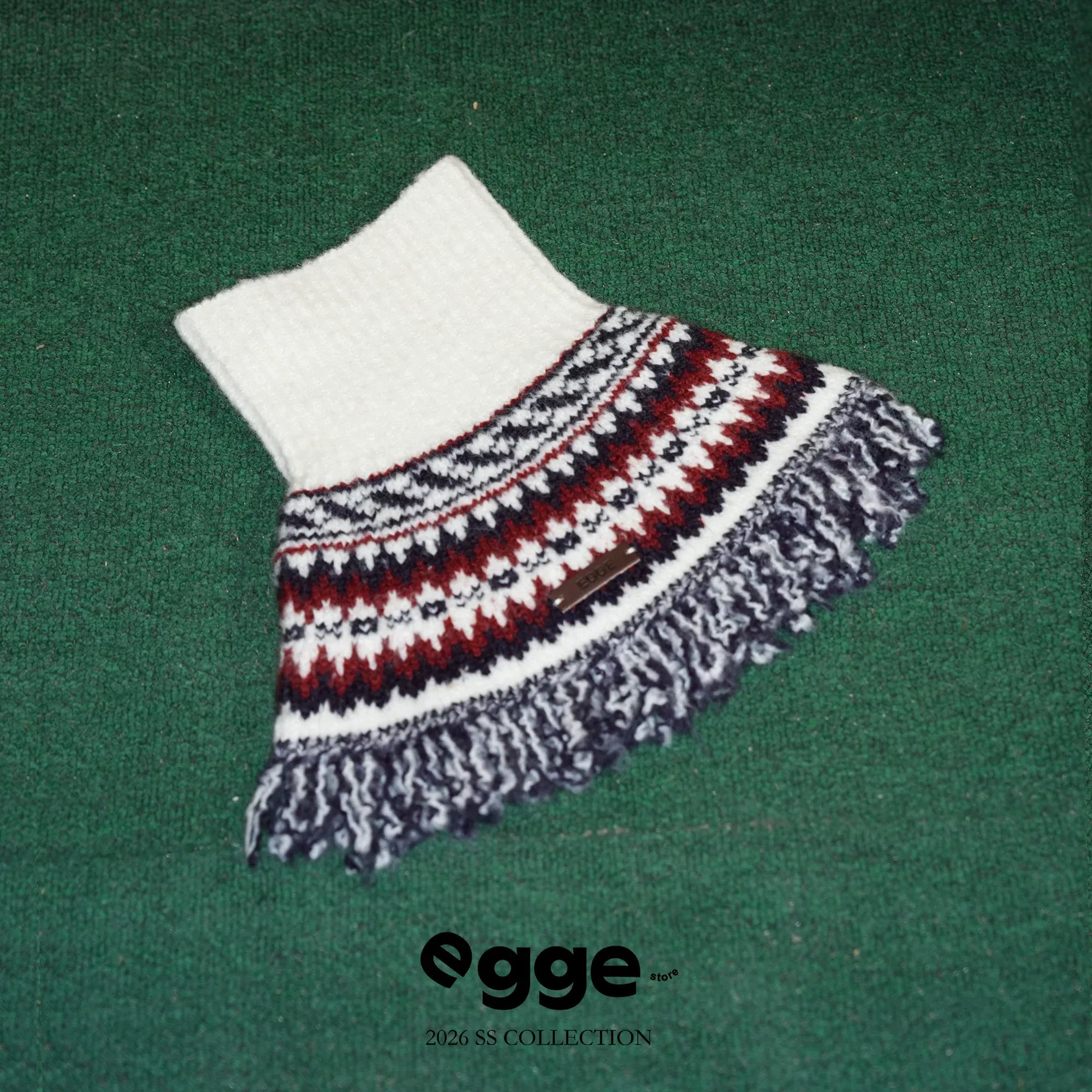 Egge Fair Isle Knitted Handmade Scarf