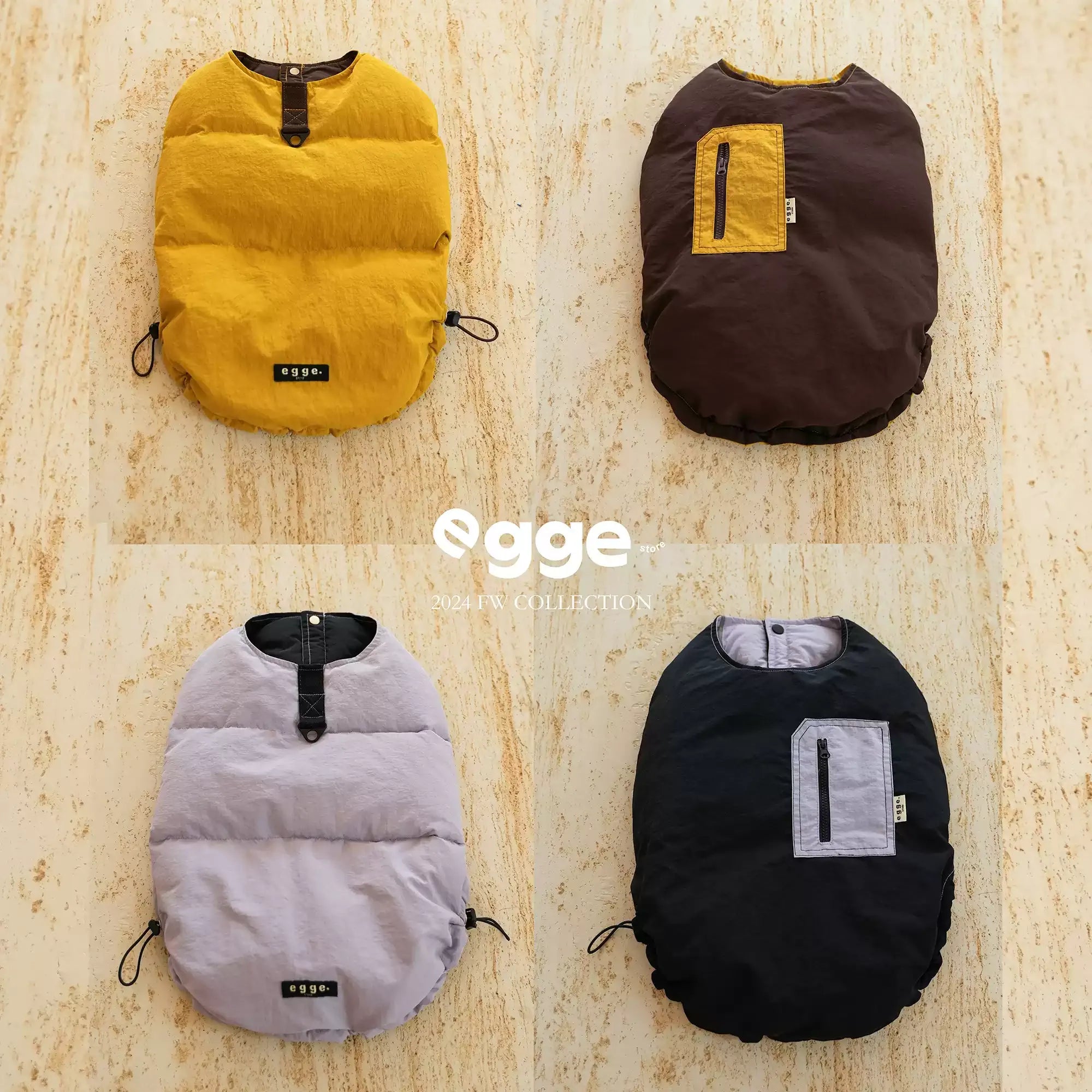 Egge Reversible Double-Colored 90 White Duck Down Dog Winter Warm Down Vest