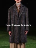 H-line double-faced wool coat with a rippled texture