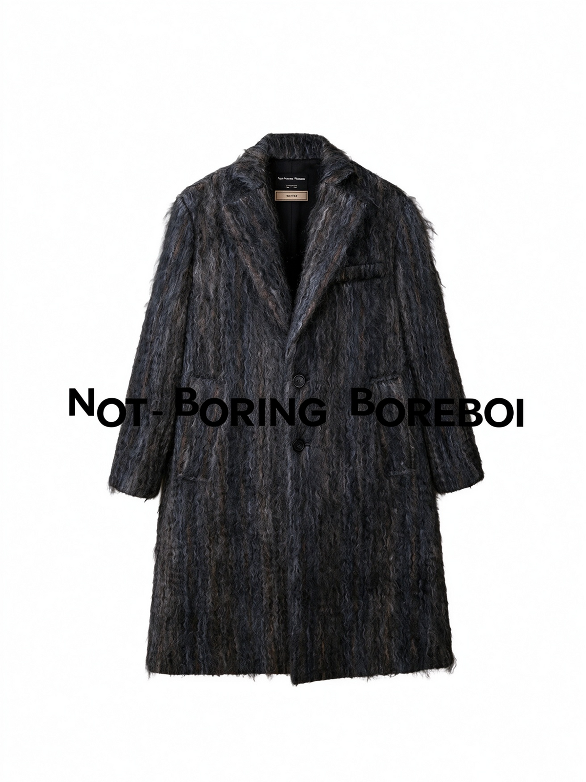 H-line double-faced wool coat with a rippled texture