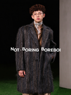 H-line double-faced wool coat with a rippled texture