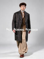H-line double-faced wool coat with a rippled texture
