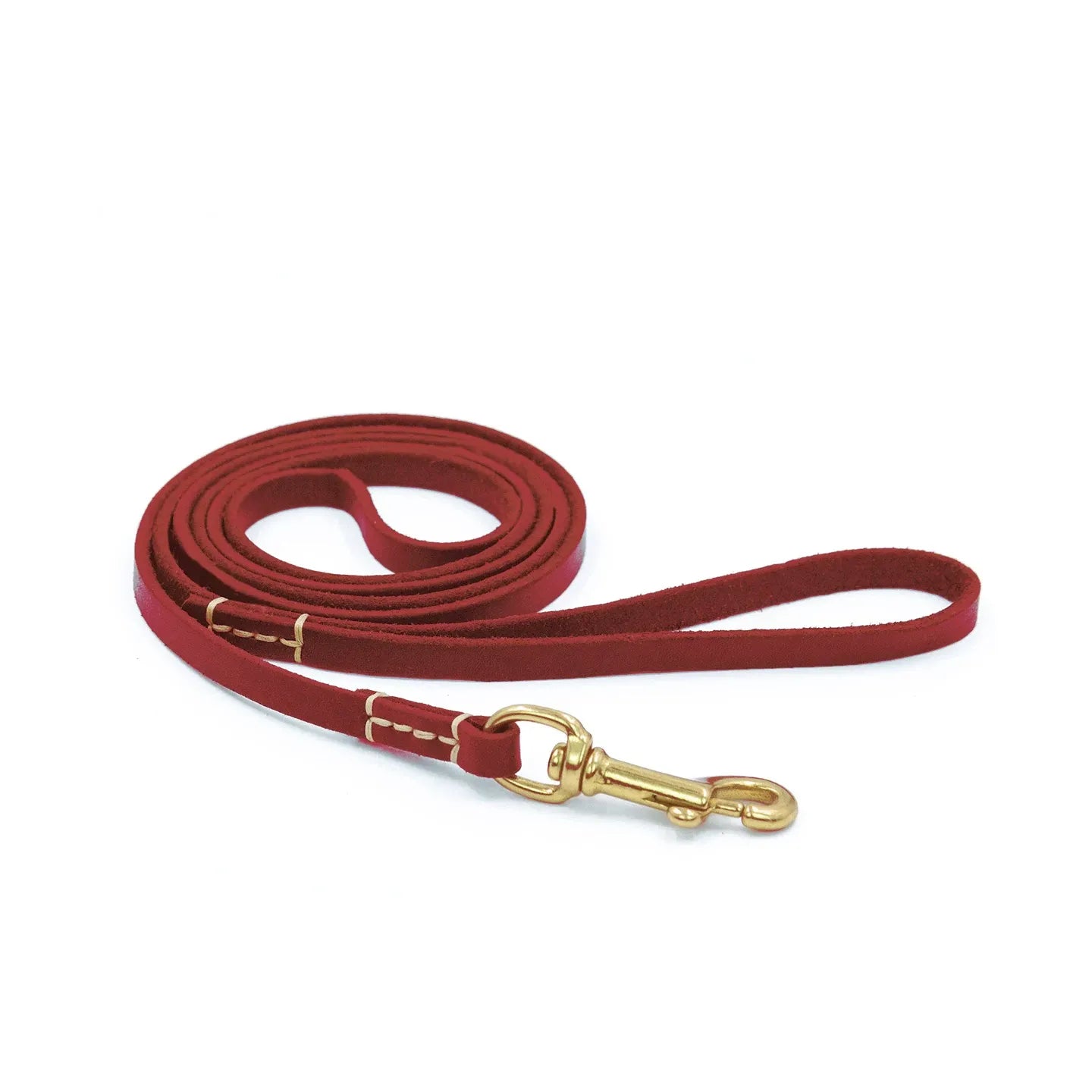 Imported Genuine Leather Pet Leash And Collar Set