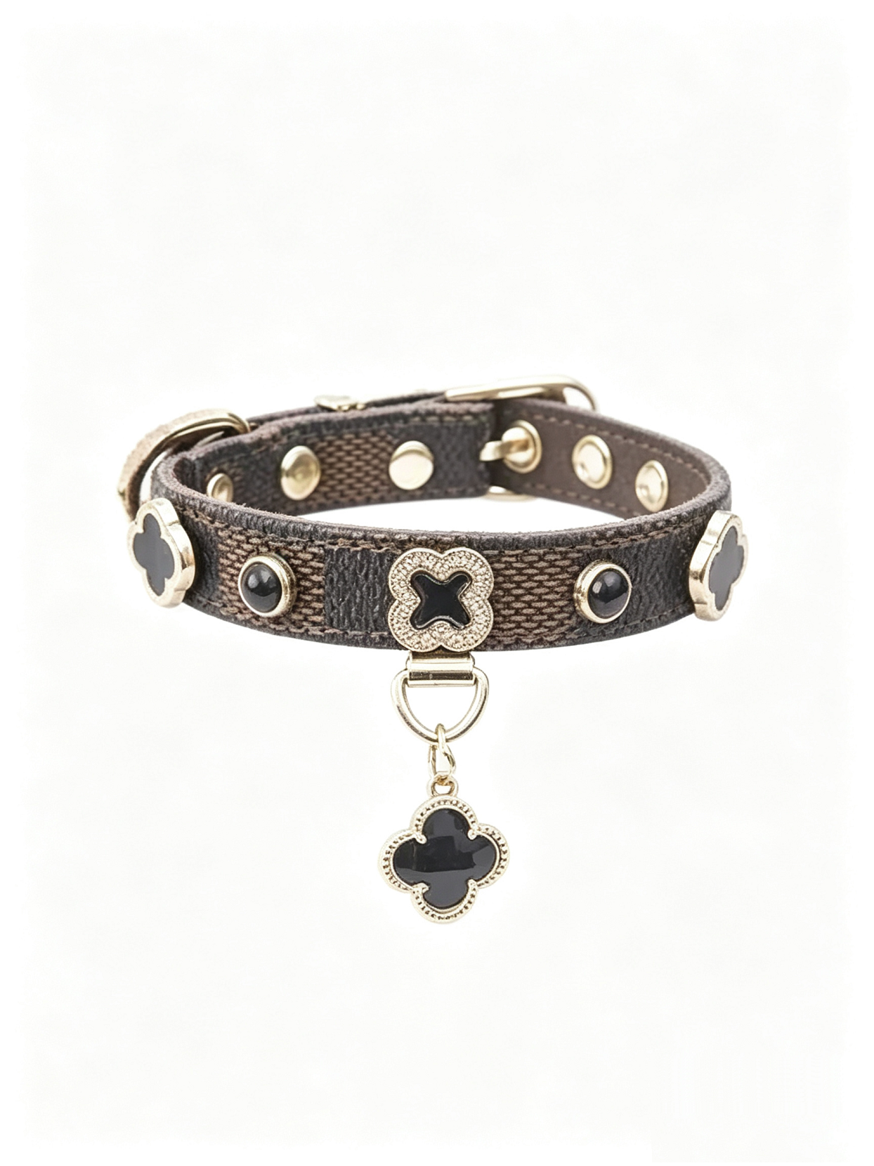 Light Luxury Leather Diamond-Encrusted Pet Collar