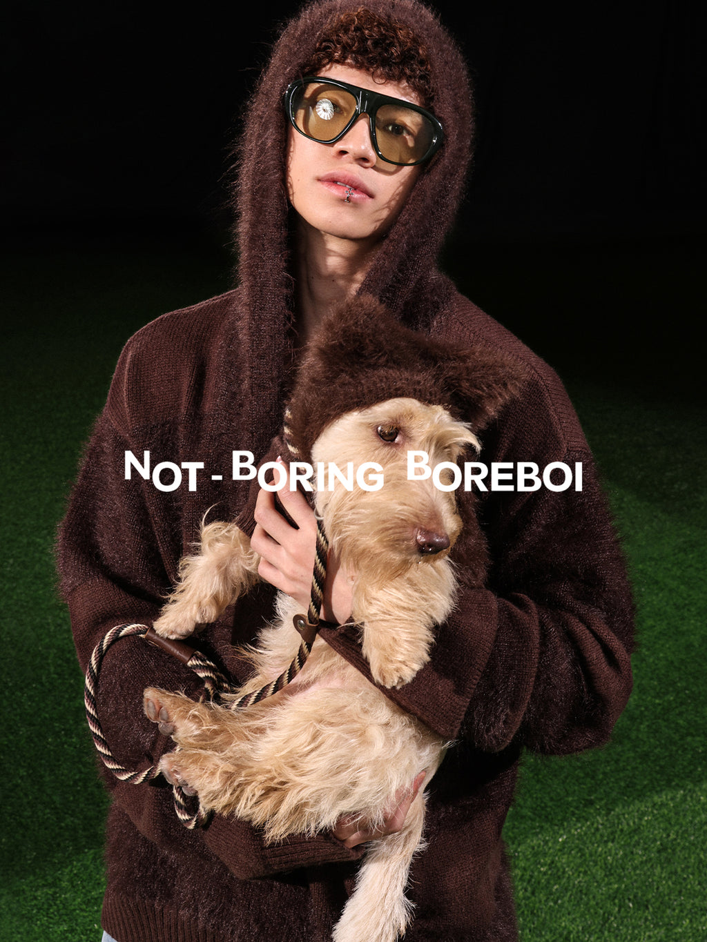 Pet Faux Mink Fur Patchwork Hooded Sweater