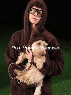 Pet Faux Mink Fur Patchwork Hooded Sweater