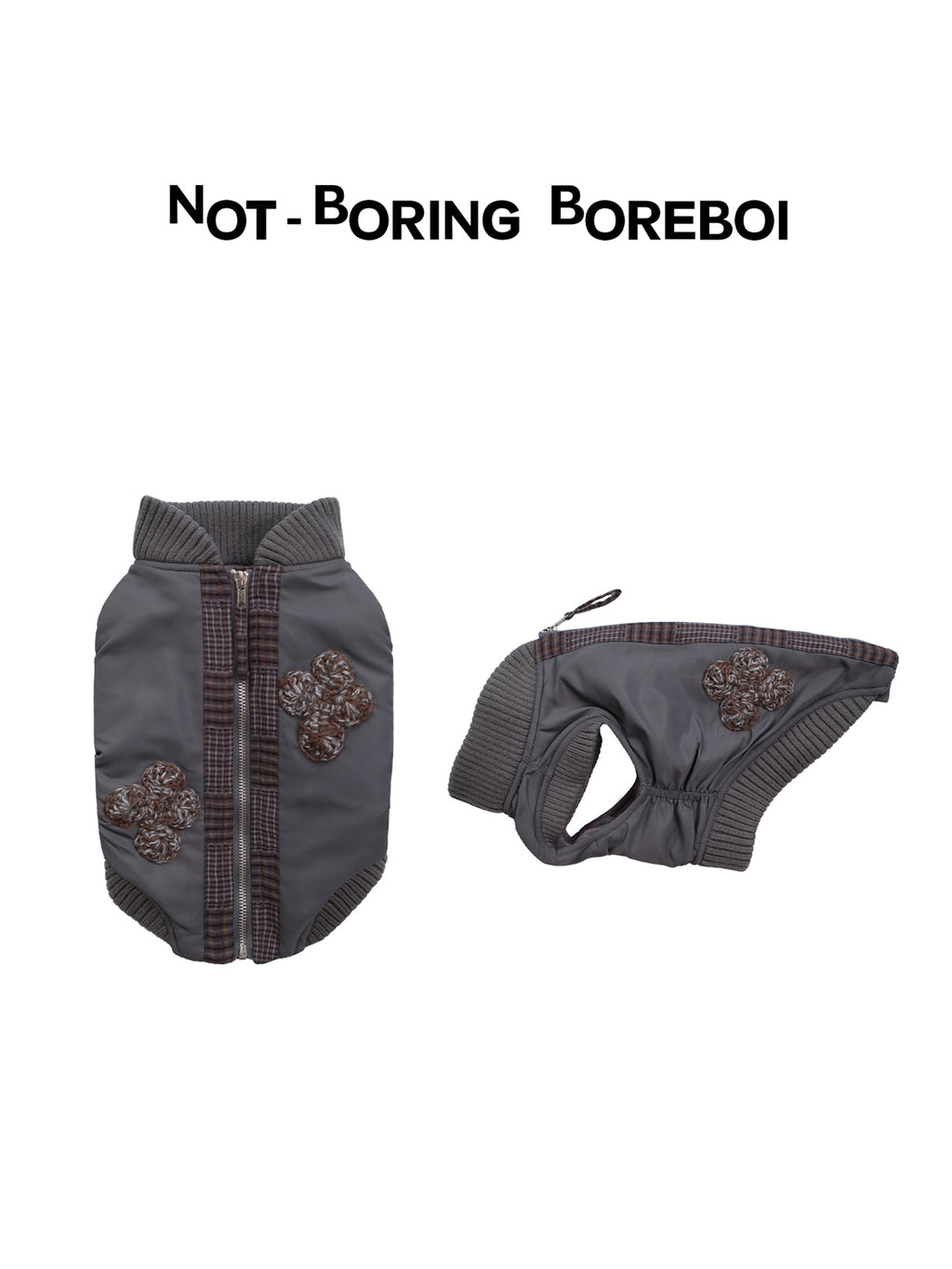 Pet Plaid Bomber Coat