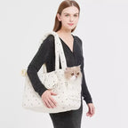 Pet Portable Handbag With Exposed Design, Suitable For Both Bathing And Travel, For Cats And Dogs