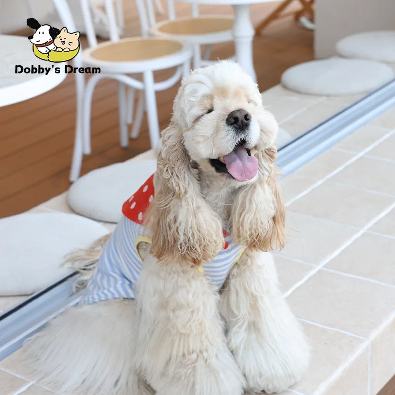 Pet Summer New Navy Striped Breathable Cool Elastic Vest Home Clothing