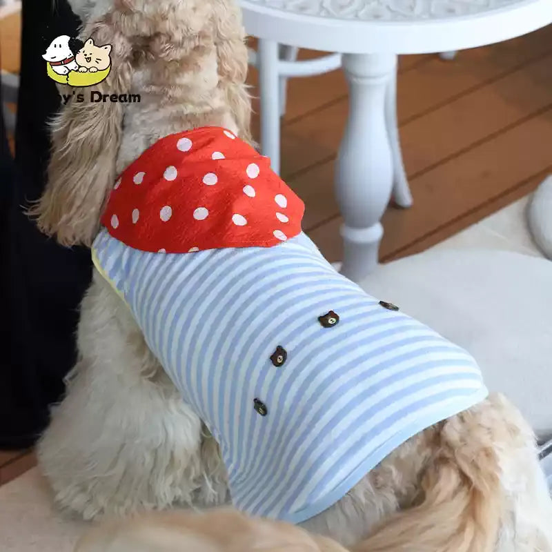 Pet Summer New Navy Striped Breathable Cool Elastic Vest Home Clothing